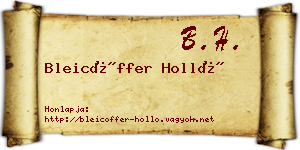 Bleicöffer Holló névjegykártya